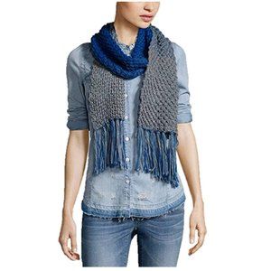 Rampage Women's Colorblock Fringe Scarf Blue/Grey